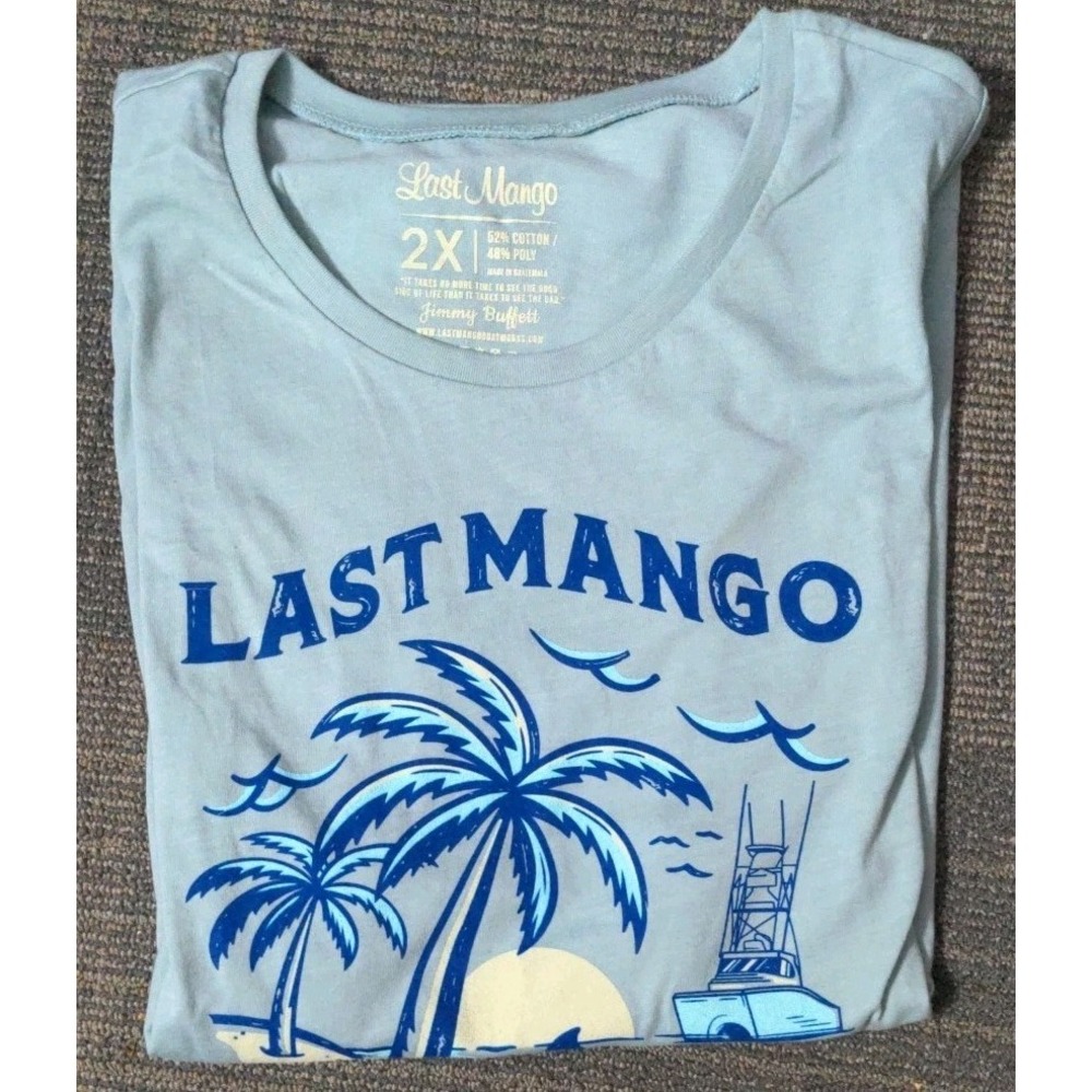 Last Mango Boatworks 2X Tank Top Shirt‎ Jimmy Buffett Green Unisex Sleeveless